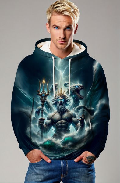 Aquarius Zodiac Collection: Ocean's Fury - The Stormbringer Hoodie, Sweatshirt, Zip-Up, T-Shirt