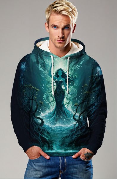 Aquarius Zodiac Collection: Oceanic Elegance - The Water Enchantress Hoodie, Sweatshirt, Zip-Up, T-Shirt