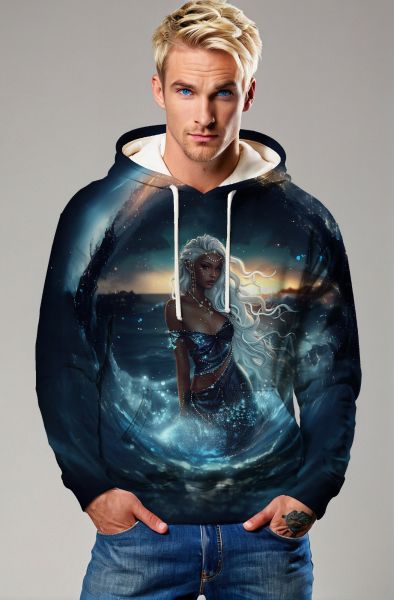 Aquarius Zodiac Collection: Goddess of the Waves - The Ocean Empress Hoodie, Sweatshirt, Zip-Up, T-Shirt