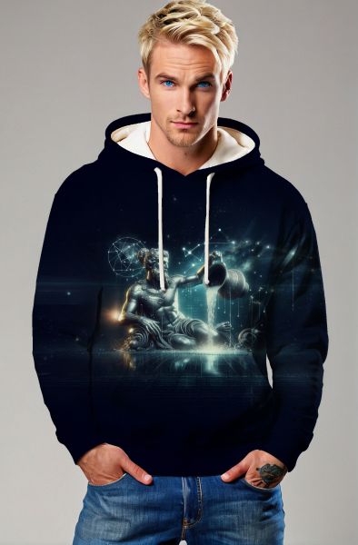 Aquarius Zodiac Collection: The Cosmic Vessel - Galactic Waters Hoodie, Sweatshirt, Zip-Up, T-Shirt