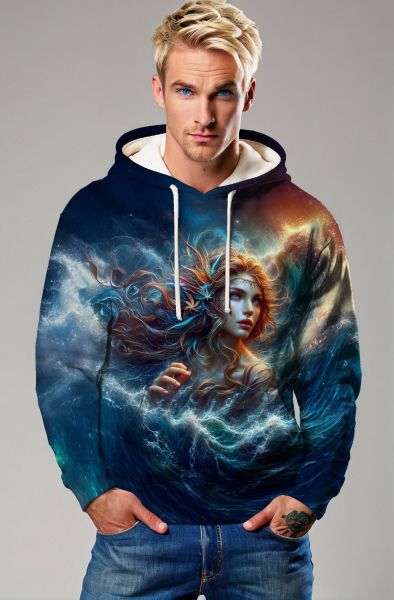 Cancer Zodiac Collection: The Celestial Siren Hoodie, Sweatshirt, Zip-Up, T-Shirt