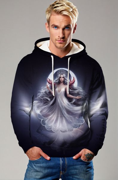Cancer Zodiac Collection: The Moonlit Empress Hoodie, Sweatshirt, Zip-Up, T-Shirt