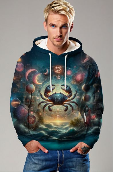 Cancer Zodiac Collection: The Celestial Crab Hoodie, Sweatshirt, Zip-Up, T-Shirt