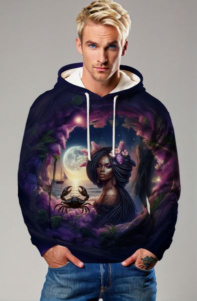 Cancer Zodiac Collection: The Moonlit Journey Hoodie