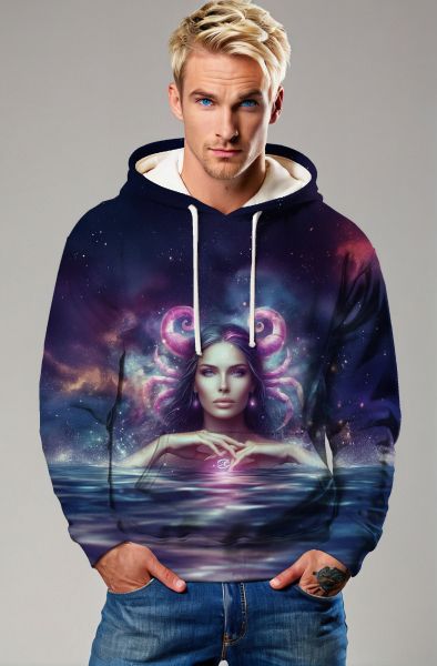 Cancer Zodiac Collection: The Celestial Embrace Hoodie
