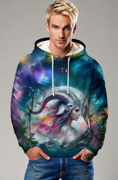 Capricorn Zodiac Collection: The Cosmic Ram Hoodie, Sweatshirt, Zip-Up, T-Shirt