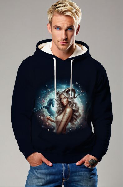 Capricorn's Celestial Calling: The Starry Emissary Hoodie, Sweatshirt, Zip-Up, T-Shirt-Hoodie