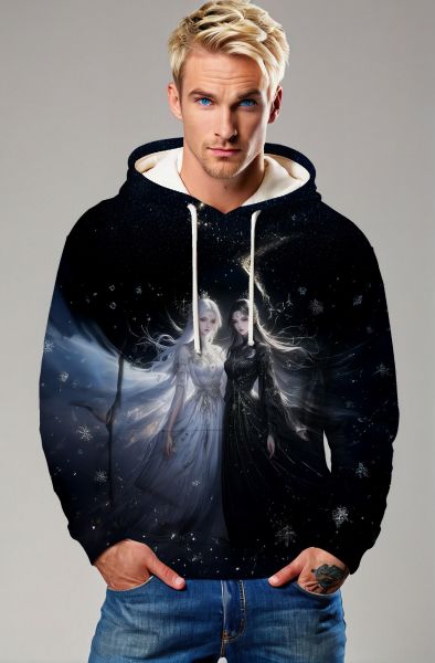 Gemini Zodiac Collection: Cosmic Reflection Twins Hoodie, Sweatshirt, Zip-Up, T-Shirt