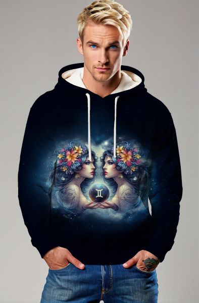Gemini Zodiac Collection: Celestial Sisters Dual Souls Hoodie, Sweatshirt, Zip-Up, T-Shirt