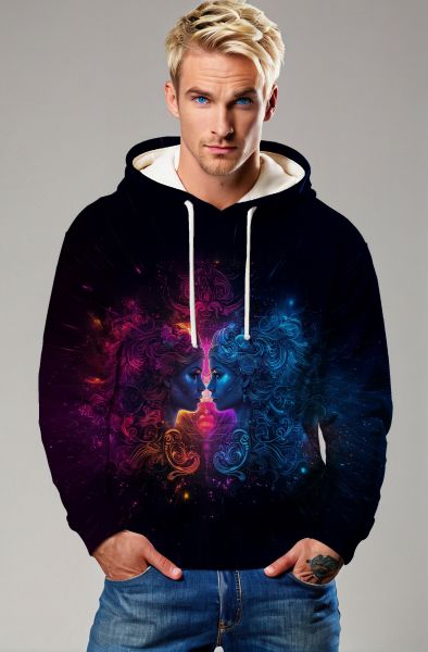Gemini Zodiac: Duality of Light and Dark Energy Hoodie, Sweatshirt, Zip-Up, T-Shirt