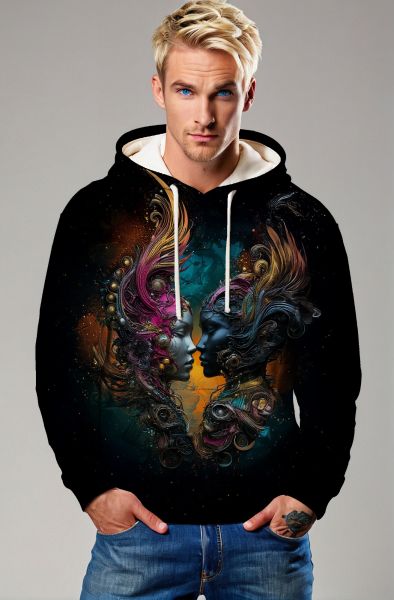 Gemini Zodiac: Divine Transformation in Colorful Cosmos Hoodie, Sweatshirt, Zip-Up, T-Shirt