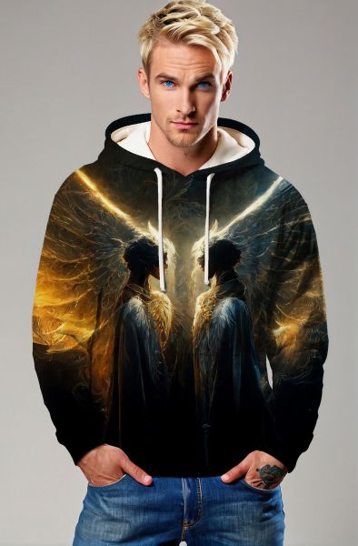 Gemini Zodiac Collection: Angelic Reflection - Light and Shadow Faces