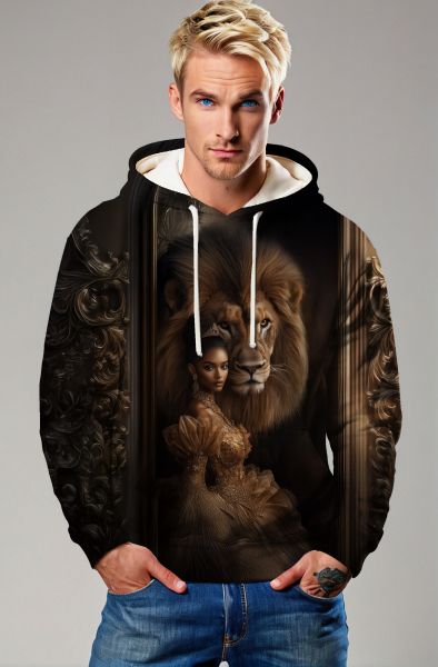 Leo's Regal Roar: The Royal Lioness Hoodie, Sweatshirt, Zip-Up, T-Shirt-Hoodie
