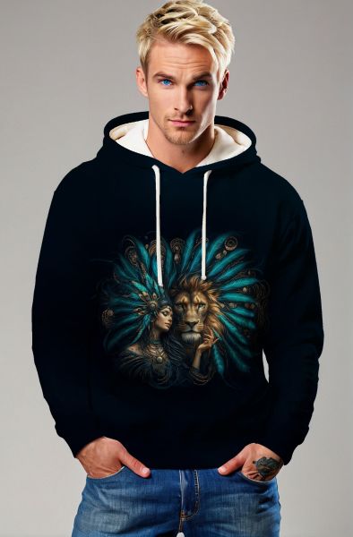 Lionhearted Goddess: The Feathered Majesty Hoodie, Sweatshirt, Zip-Up, T-Shirt-Hoodie