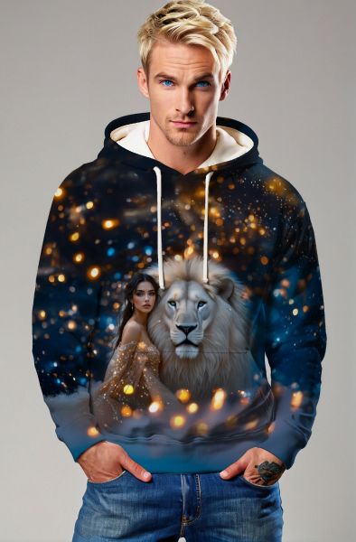 Celestial Leo: The Golden Roar Hoodie, Sweatshirt, Zip-Up, T-Shirt