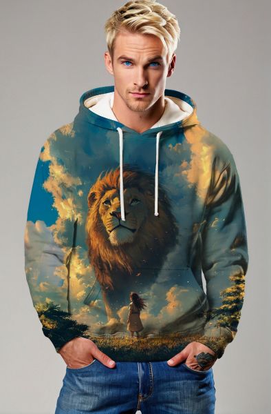 Majestic Lion’s Glory: The Roar of the King Hoodie, Sweatshirt, Zip-Up, T-Shirt-Hoodie