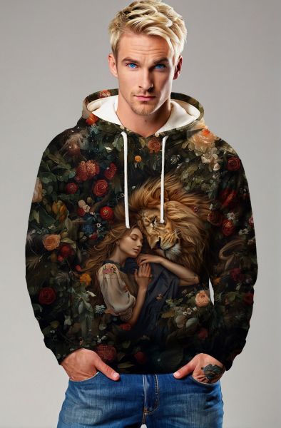 Lionhearted Embrace: The Enchanted Serenade Sweatshirt-Hoodie