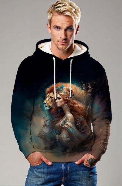Regal Lioness: Embrace of the Golden Majesty Hoodie, Sweatshirt, Zip-Up, T-Shirt