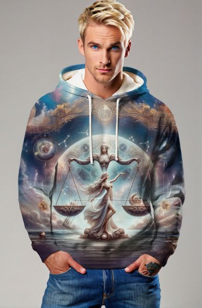 Libra Zodiac Collection: Celestial Harmony - The Balancer's Realm Hoodie, Sweatshirt, Zip-Up, T-Shirt