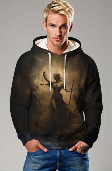 Libra Zodiac Collection: The Scale of Justice Dark Angel Design Sweatshirt