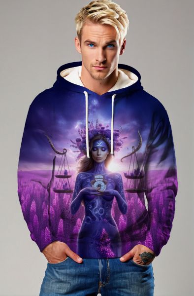 Libra Zodiac Collection: The Balance of Harmony Light Angel Design Sweatshirt