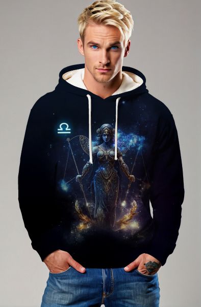 Libra Zodiac Collection: Cosmic Scales of Fate Design Sweatshirt