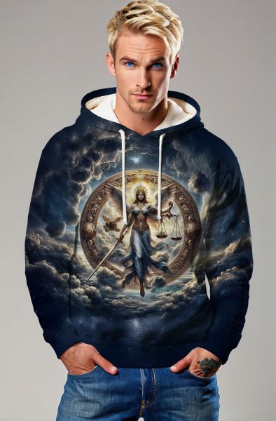 Libra Zodiac Collection: Celestial Balance - Cosmic Justice Hoodie, Sweatshirt, Zip-Up, T-Shirt