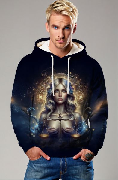 Libra Zodiac Collection: Celestial Scales of Justice - Hoodie, Sweatshirt, Zip-Up, T-Shirt