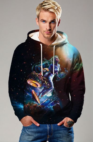 Libra Zodiac Collection: Celestial Judgment - The Midnight Guardian Hoodie, Sweatshirt, Zip-Up, T-Shirt