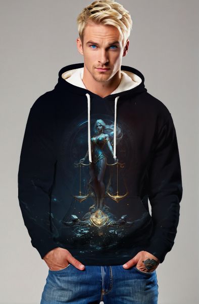 Libra Zodiac Collection: The Cosmic Scales - The Balance of Light and Dark Hoodie, Sweatshirt, Zip-Up, T-Shirt