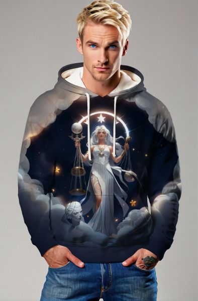 Libra Zodiac Collection: The Divine Justice - Goddess of Cosmic Harmony Hoodie, Sweatshirt, Zip-Up, T-Shirt