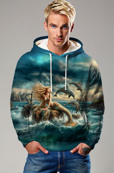 Whispers of the Sea: The Dolphin's Dance Hoodie, Sweatshirt, Zip-Up, T-Shirt-Hoodie