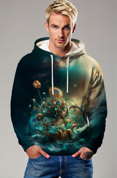 Celestial Waters: The Cosmic Pisces Hoodie, Sweatshirt, Zip-Up, T-Shirt