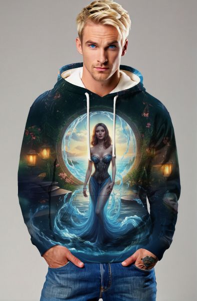 Celestial Ocean: The Water Sorceress Hoodie, Sweatshirt, Zip-Up, T-Shirt-Hoodie