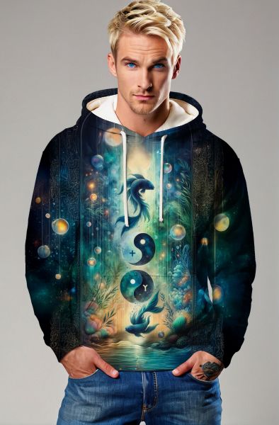 Cosmic Fish: The Yin and Yang of Pisces Hoodie, Sweatshirt, Zip-Up, T-Shirt-Hoodie