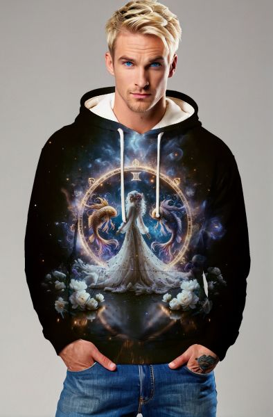 Celestial Pisces: The Flowing Dream of Duality-Hoodie