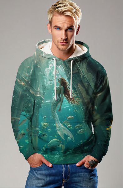 Ocean's Mystical Dance: The Pisces Enchantment Hoodie-Hoodie