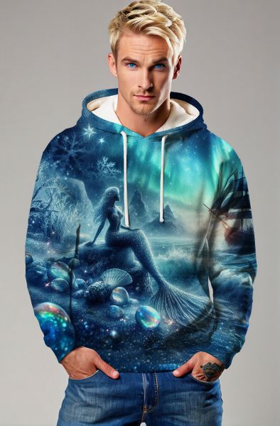 Pisces Dreamscape: Celestial Mermaid Sweatshirt-Hoodie