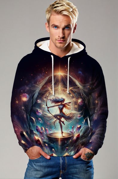Sagittarius' Cosmic Dance: The Archer of Stars Hoodie, Sweatshirt, Zip-Up, T-Shirt-Hoodie