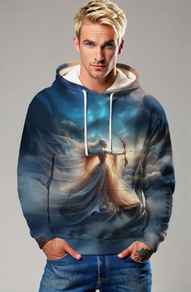 Sagittarius' Forest Whisper: The Elven Archer Hoodie, Sweatshirt, Zip-Up, T-Shirt