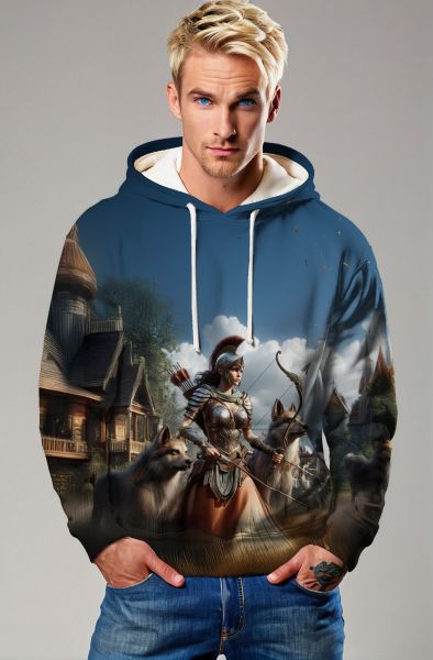 Sagittarius' Celestial Archery: The Moonlit Bow Hoodie, Sweatshirt, Zip-Up, T-Shirt-Hoodie