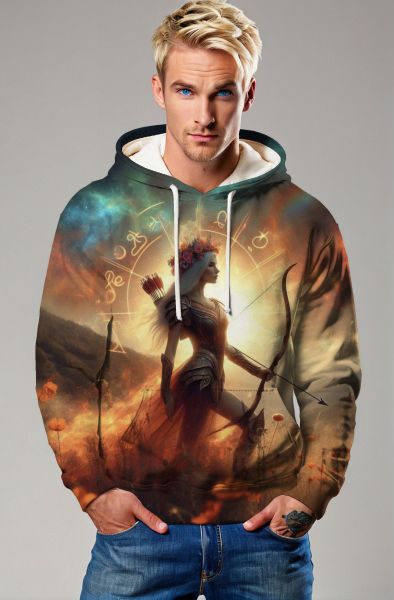 Sagittarius' Forest Warrior: The Enchanted Archer Hoodie, Sweatshirt, Zip-Up, T-Shirt-Hoodie