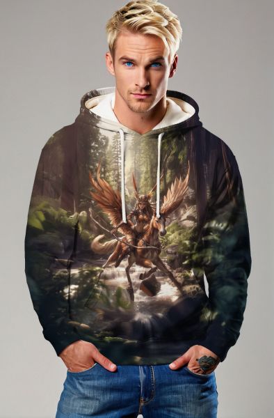 Sagittarius' Cosmic Journey: The Star Archer Hoodie, Sweatshirt, Zip-Up, T-Shirt-Hoodie