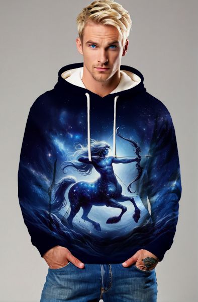 Sagittarius' Galactic Bow: The Celestial Warrior Hoodie, Sweatshirt, Zip-Up, T-Shirt