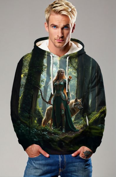 Sagittarius' Ethereal Voyager: The Galactic Archer Hoodie, Sweatshirt, Zip-Up, T-Shirt-Hoodie