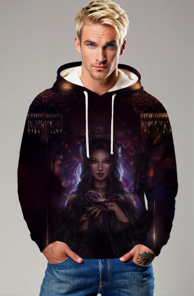 Scorpio Zodiac Collection: Enigmatic Scorpio Queen Design Hoodie, Sweatshirt, Zip-Up, T-Shirt
