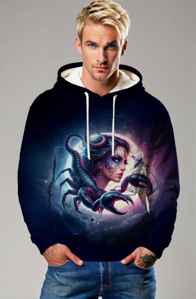 Scorpio Zodiac Collection: Ethereal Scorpion Queen Hoodie, Sweatshirt, Zip-Up, T-Shirt