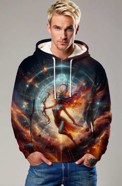 Scorpio Zodiac Collection: Celestial Archer and Starry Cosmos Design Hoodie, Sweatshirt, Zip-Up, T-Shirt