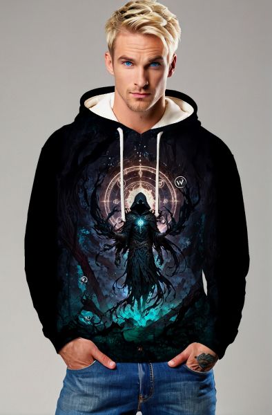 Scorpio Zodiac Collection: Dark Warrior and Cosmic Protector Double-Faced Design Hoodie, Sweatshirt, Zip-Up, T-Shirt
