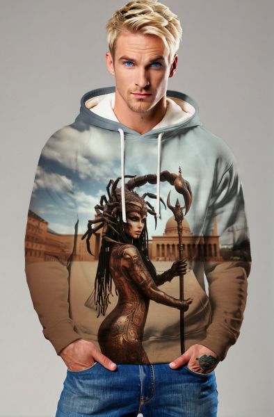Scorpio Zodiac Collection: The Scorpion Goddess of the Sands Double-Faced Design Hoodie, Sweatshirt, Zip-Up, T-Shirt